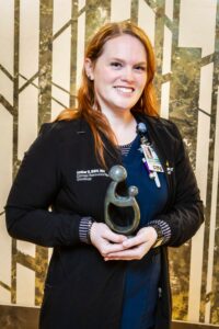 Amber Steiner, RN, with DAISY Award