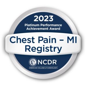 The American College of Cardiology’s NCDR Chest Pain  ̶  MI Registry Platinum Performance Achievement Award for 2023
