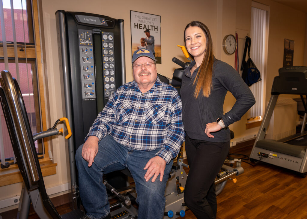 Physical Therapist Brynne Gardner and her patient Steven Mason