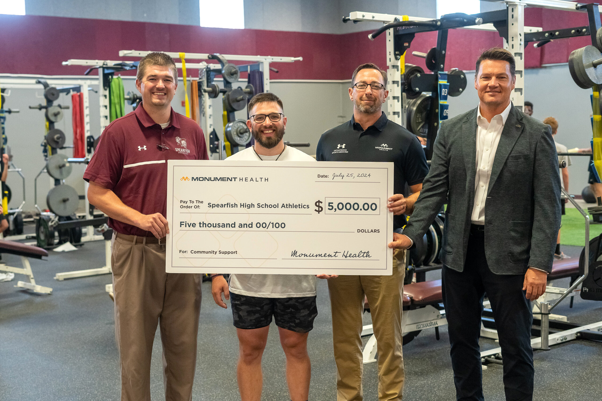 Monument Health donation supports Spearfish High School Athletics