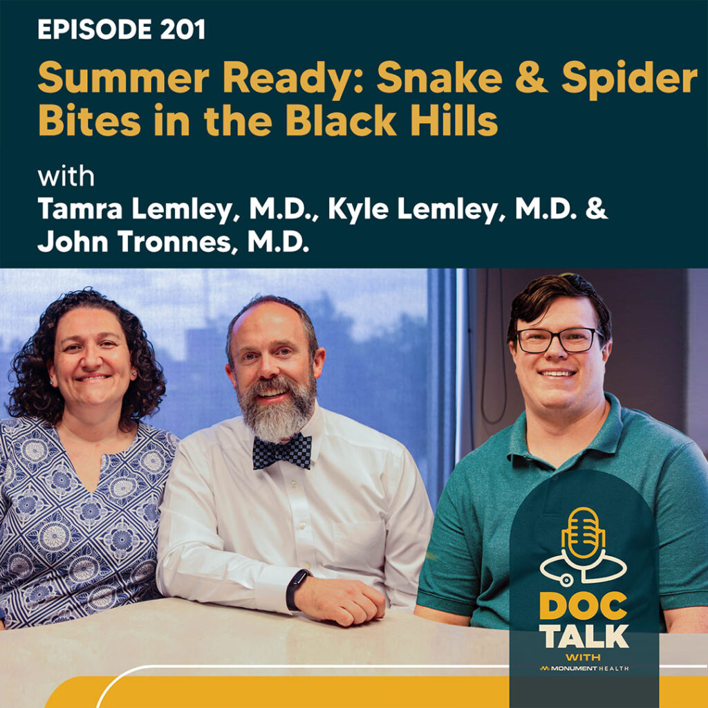 Snake and Spider Bites in the Black Hills with Tamra Lemley, M.D., Kyle Lemley, M.D. and John Tronnes, M.D. — Episode 201